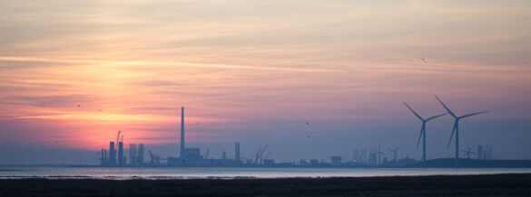 Esbjerg solnedgang over horisonten