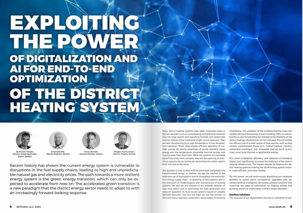 Exploiting the power of digitalization and AI for end-to-end optimization of the DH system, article in Hot Cool no. 2, 2023