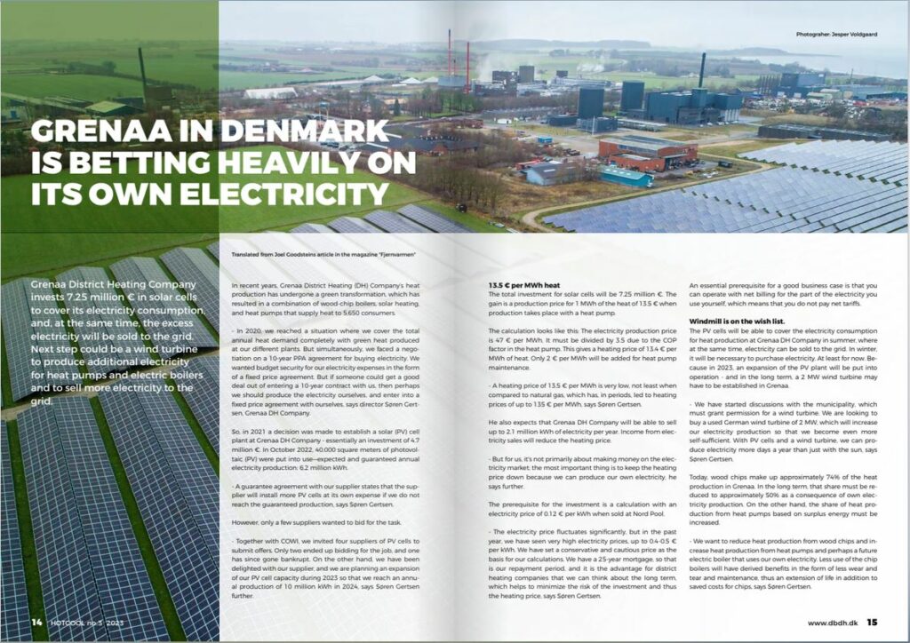Grenaa in Denmark is betting heavily on its own electricity, article in Hot Cool no. 3, 2023