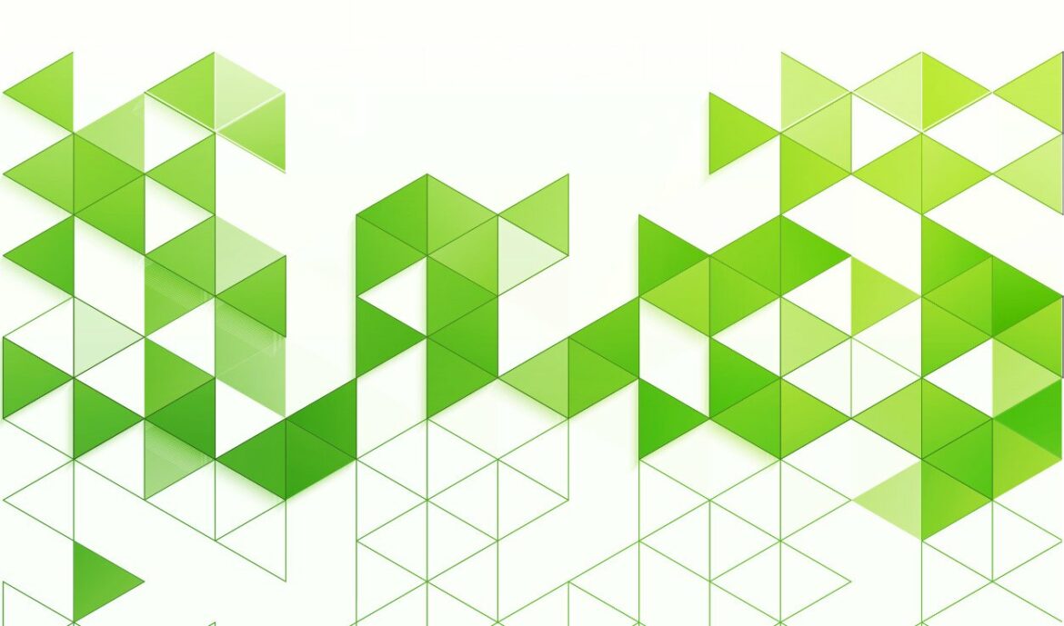 Green pattern with triangles