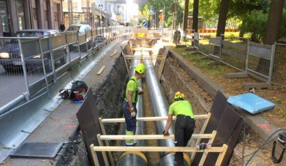 District Heating pipes, constructing