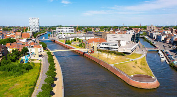 the project partners are developing the large scale implementation sites. One of them is on Buda Eiland in Kortrijk