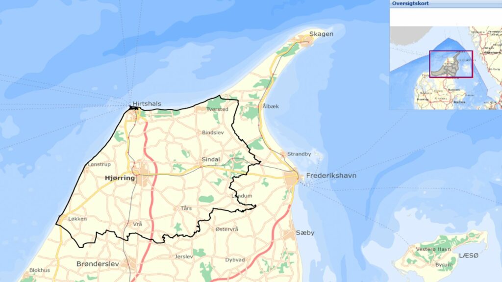 Map of Hjoerring Municipality