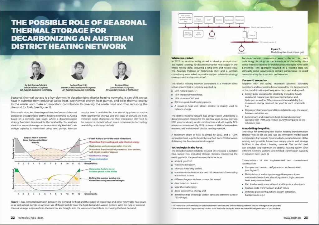 The possible role of seasonal thermal storage for decarbonizing an Austrian district heating network