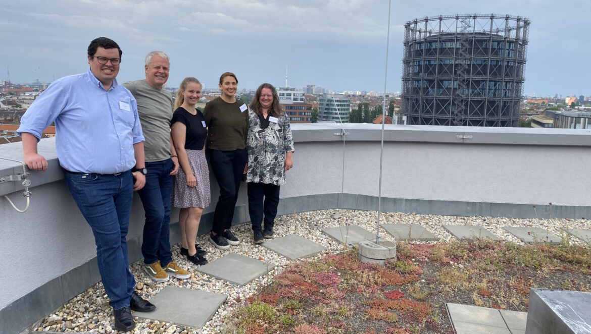 The five Danish experts on the roof of the dena building in Berlin