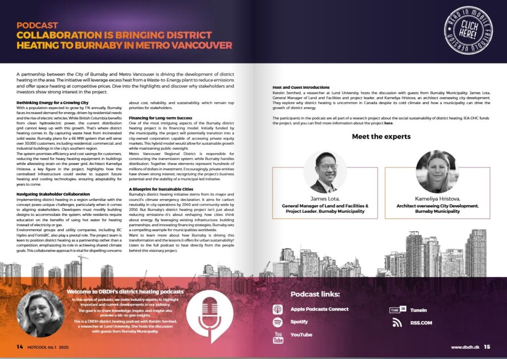 Podcast - Collaboration is bringing district heating to Burnaby in Metro Vancouver