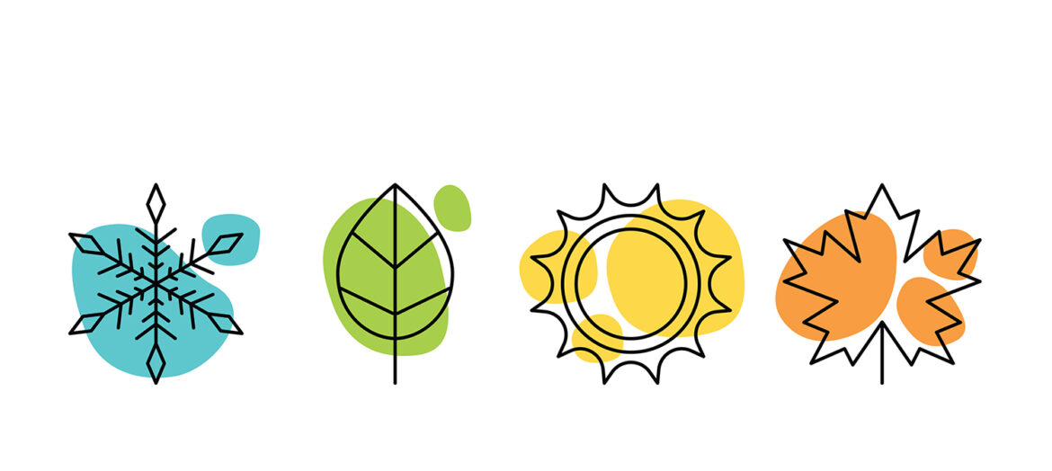 Seasonal Thermal Storage - icons for the four seasons