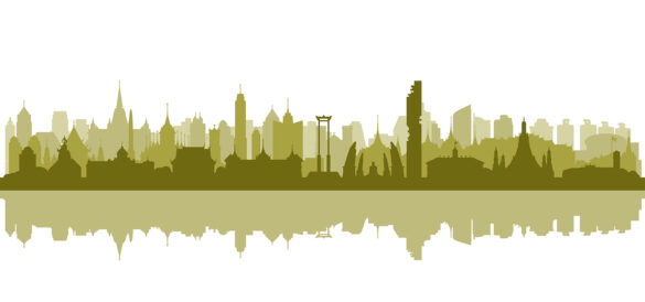 Bangkok Skyline coloured