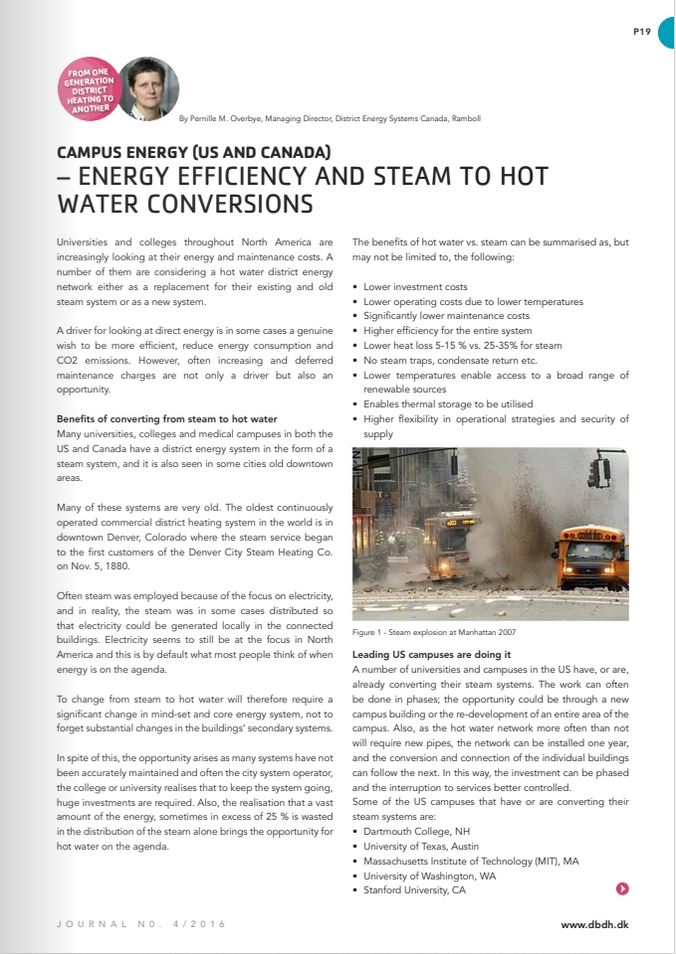 Campus energy (US and Canada) - Energy efficiency and steam to hot water conversions