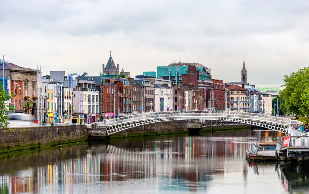 View of Dublin with the Ha'penny Bridge - Ireland