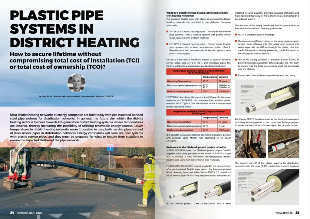 Plastic Pipe Systems in District Heating, Hot Cool article spread